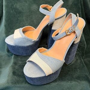 Stylish Denim Platform Heels